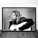 manyaxiaopu Kurt Cobain Rockmusik Band Musik Sänger Star Wandkunst Bild Poster Und Drucke Leinwand Malerei Für Raum Wohnkultur A12 40X50Cm