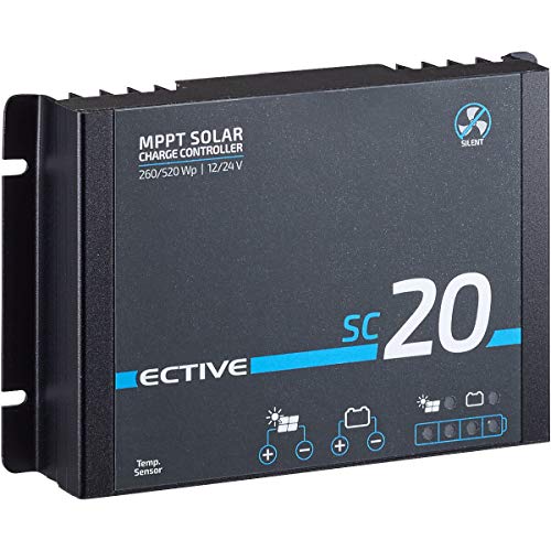ECTIVE 20A 260Wp/520Wp leiser MPPT Solar-Laderegler für 12V/24V Versorgungsbatterien SC 20 SILENT