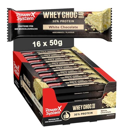 Power System Whey Choc Bar White Chocolate, 16x50g, High Protein
