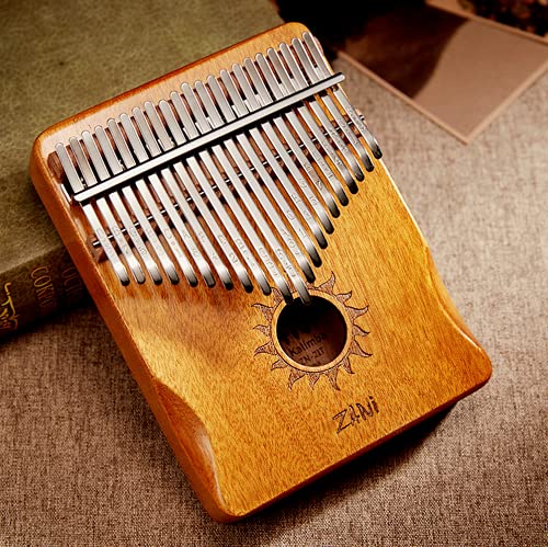 Kalimba Fingerklavierinstrument mit 21 Tasten, Mahagoni-Tastatur, Anfänger (Holz)