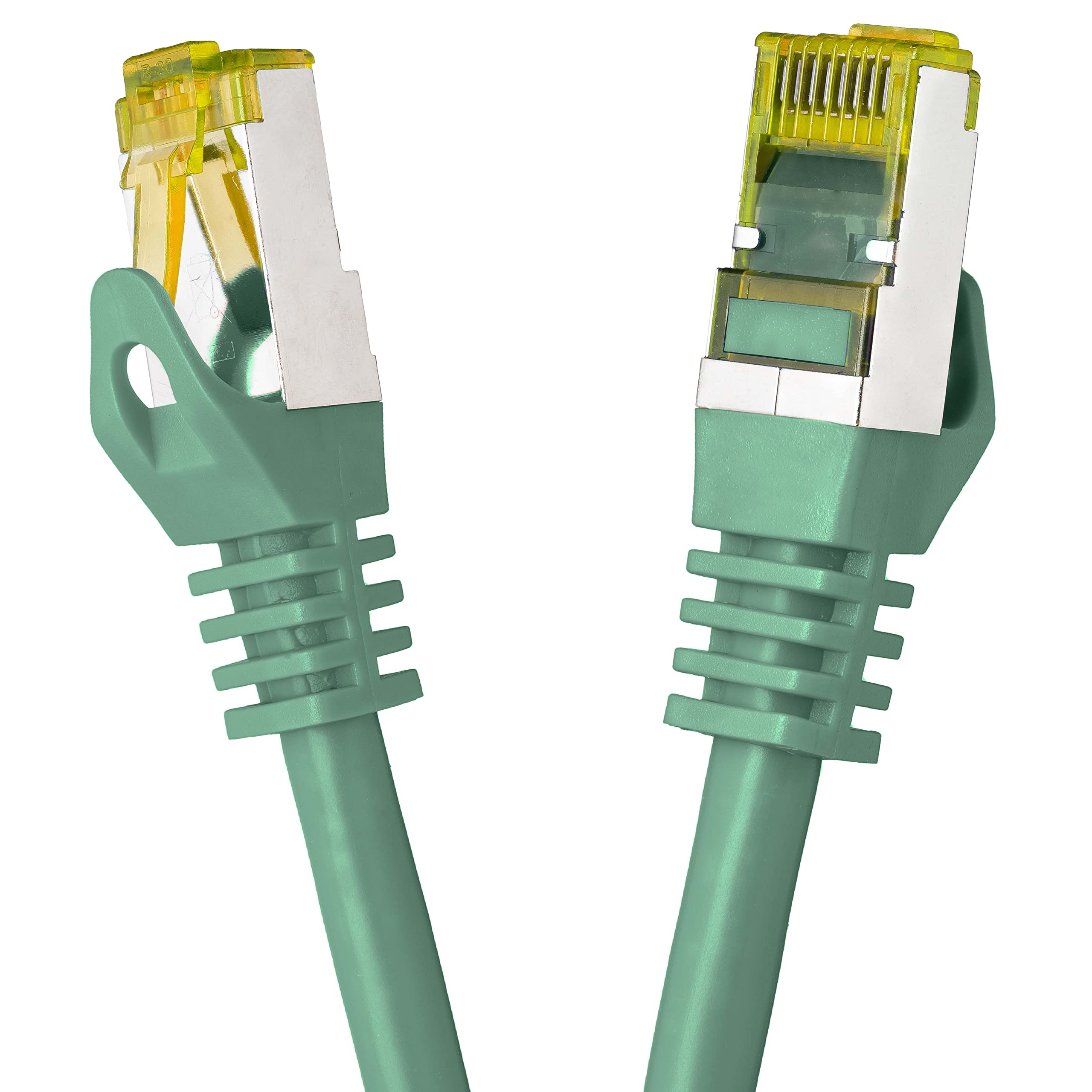 BIGtec LAN Kabel 30m Netzwerkkabel CAT7 Ethernet Internet Patchkabel CAT.7 grün Gigabit doppelt geschirmt Netzwerke Modem Router Switch 2 x Stecker RJ45 kompatibel zu CAT.5 CAT.6 CAT.6a CAT.8