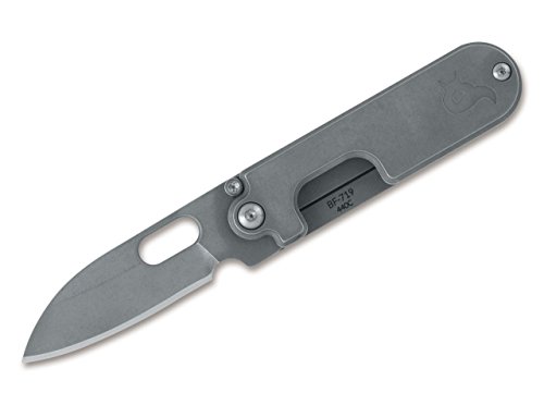 BlackFox 01FX482 Unisex – Erwachsene Bean Gen 2 Stonewash Taschenmesser, silber, 13,0 cm