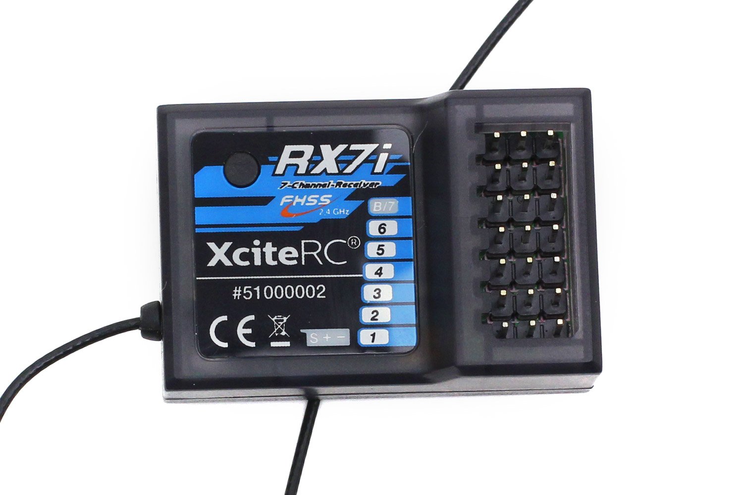 XciteRC 51000002 RC Empfänger RX-7i für Sender mit 6 Kanälen