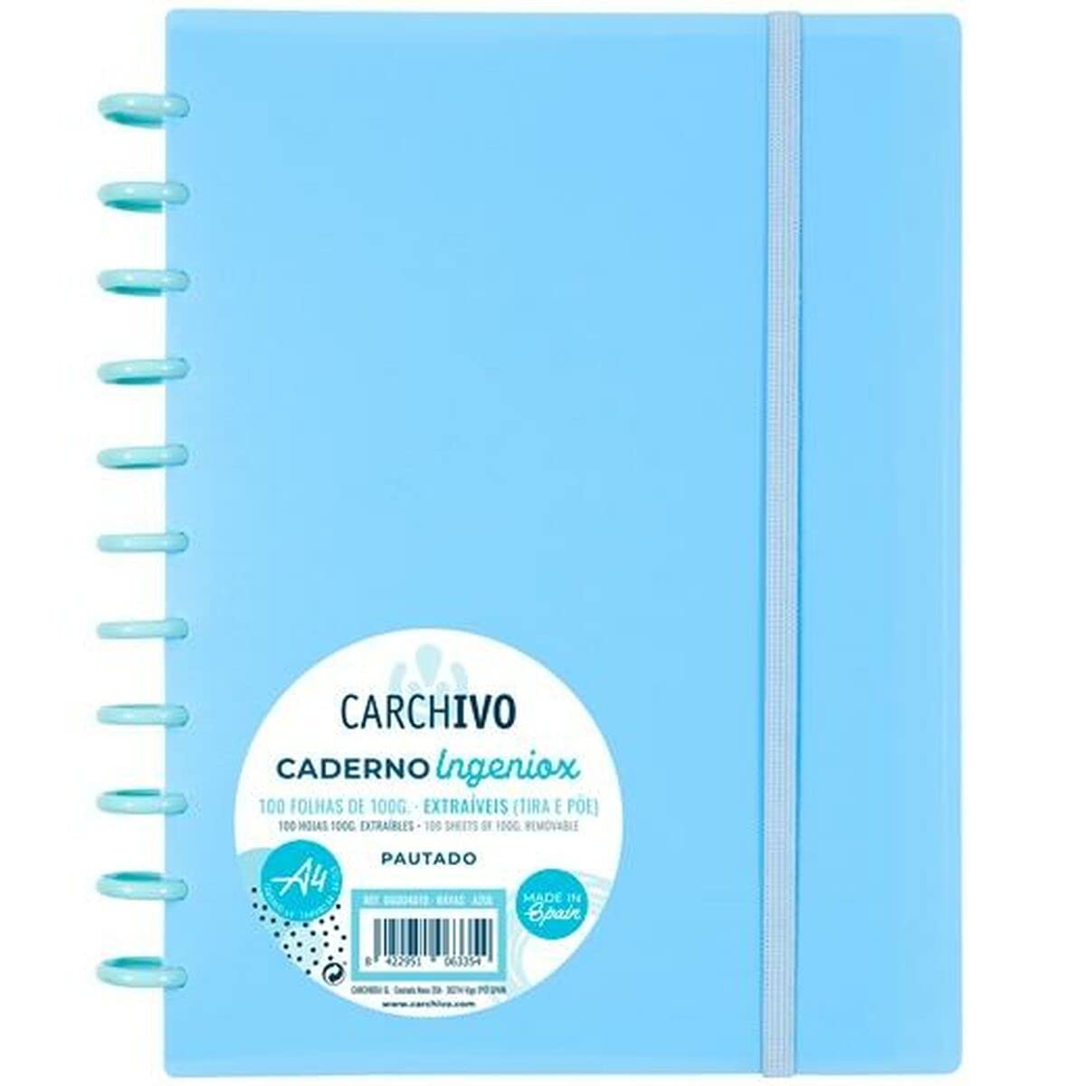 Carchivo, Notizbuch Ingeniox A4 100 Blatt liniert blau