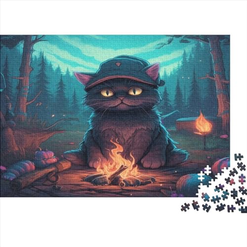 Wild Cat Puzzle Für Erwachsene 1000 Teile Cool and Unreal Geburtstag Family Challenging Games Educational Game Wohnkultur Stress Relief Toy 1000pcs (75x50cm)