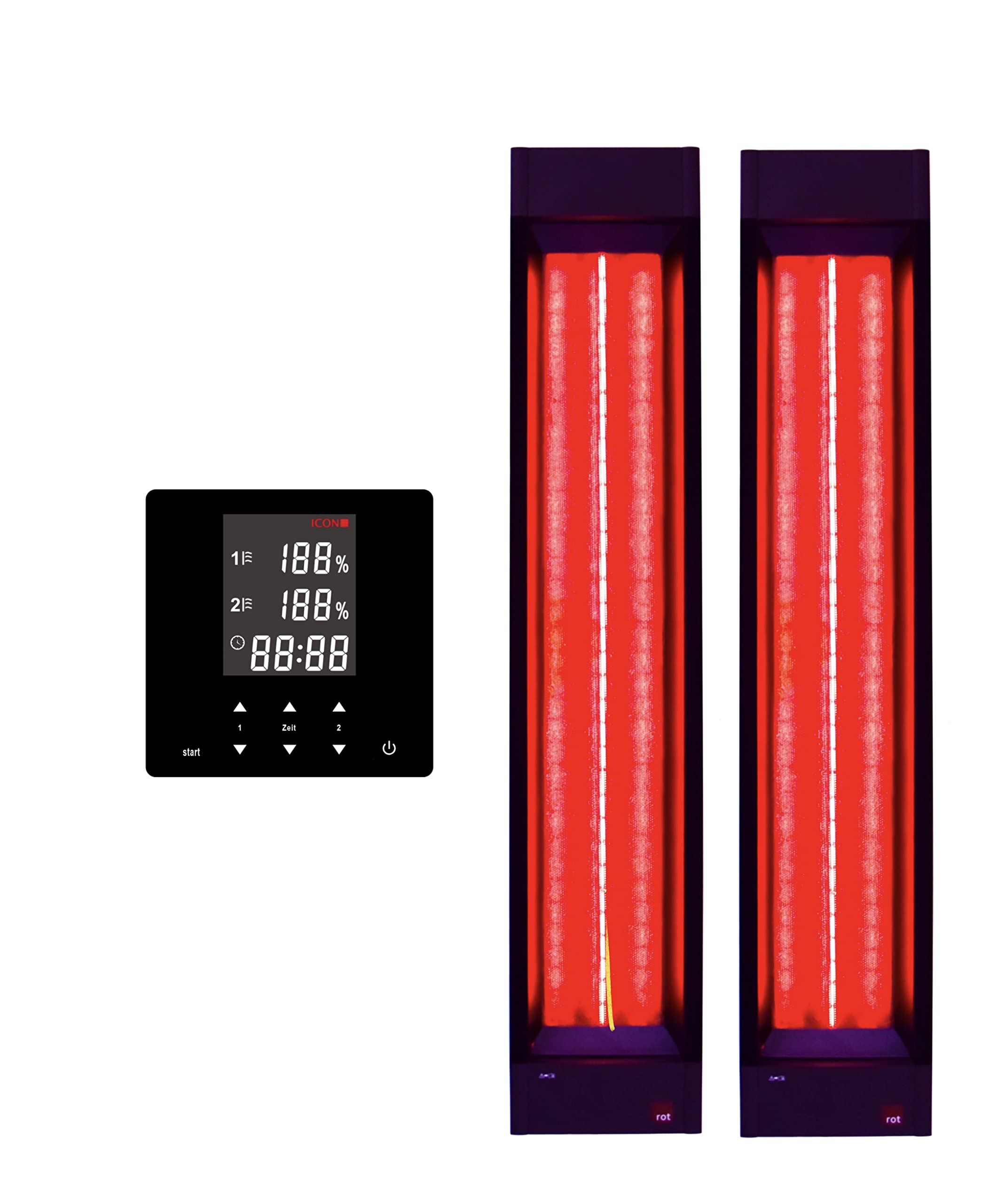 B-Ware 2x Infrarotstrahler InfraROTmed 750W + Steuerung, Tiefenwärme Vollspektrumstrahler für Sauna und Infrarotkabine, zum Nachrüsten oder Selberbauen