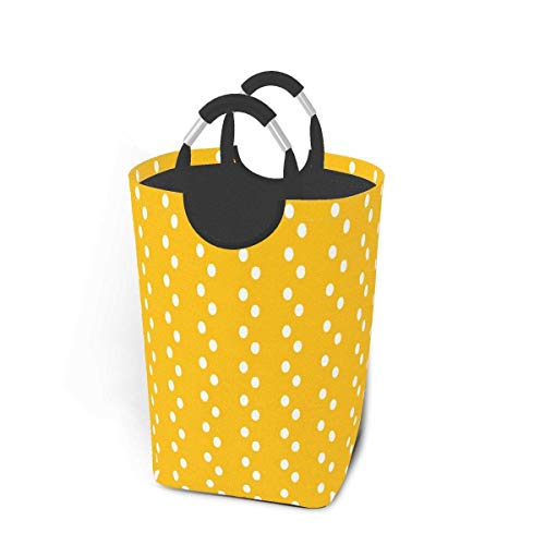 ZCHW Wäschekorb Aufbewahrungsbehälter Modernes gelbes abstraktes Punktmuster Großer zusammenklappbarer Aufbewahrungskorb 50L