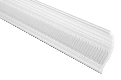 HEXIM Deckenleiste aus Styropor XPS - Abschlussleiste Decke weiß gemustert & modern (90 Meter / 45 Leisten M-08) Abschlussleiste Weiß Verzierung Dekoration Stuck Leiste