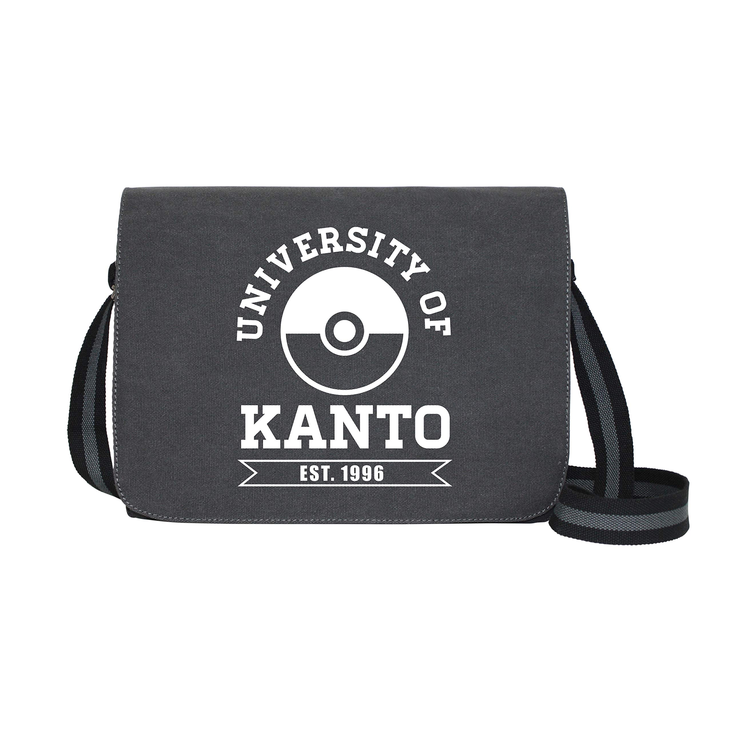 getDigital University of Kanto - Umhängetasche Messenger Bag für Geeks und Nerds mit 5 Fächern - 15.6 Zoll, Schwarz Anthrazit