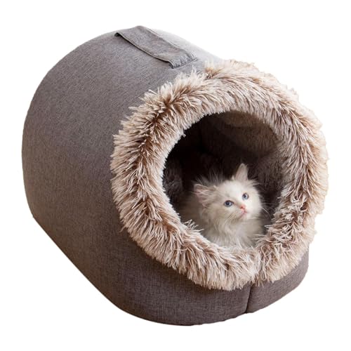 Winterkatzenhöhle | Halbgeschlossene Haustierhöhlen mit Tragegurten - Ruheprodukte für Katzen für Garten, Reisen, Wohnzimmer, Schlafzimmer, Balkon, Camping