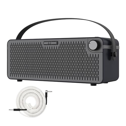 HOTONE Multifunktionaler moderner Bluetooth-Modellierverstärker, Touchscreen, Gitarre, Bass, IR-Gehäuse mit Multi-FX-Stereo-Mobile App AP-30 (schwarz)