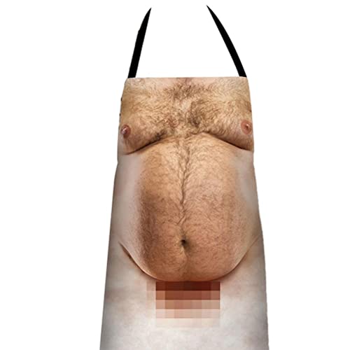 YuanDan Sexy lustige Neuheit Küchenschürze, lustige Männer Bauch Kochschürzen Küche Grill lustige Druckschürzen 3D kreative Schürze