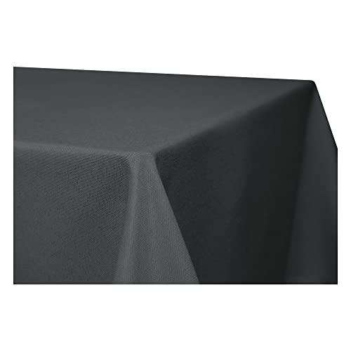 Tischdecke rechteckig Leinenoptik Lotuseffekt Tischwäsche Wasserabweisend Tischtuch Fleckenabweisend Bügelfrei Abwischbar Waschbar Innen und Außen Perleffekt (130 x 220 cm, anthrazit)