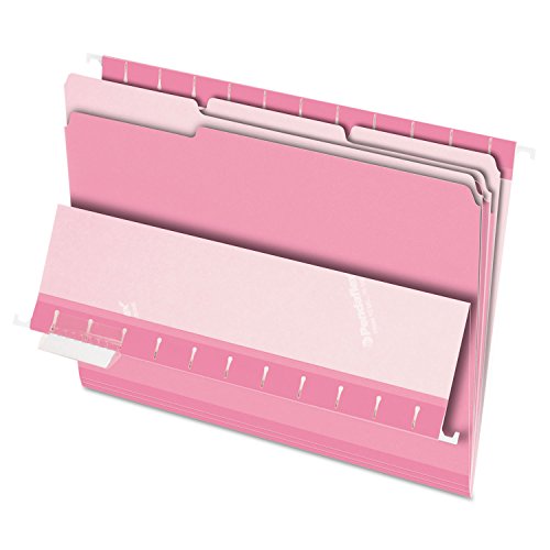 Pendaflex 4210 4210 1/3 Pin Aktenordner, 1/3 Schnitt, oben Register, Briefgröße, Pink, 100 Stück pro Box