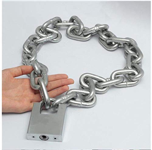 Fettkette, verzinkte Eisenkette abschließbar, Schlosskette, Hundekette, diebstahlsichere extra dicke Eisenkette-0,4 m lang, 5 mm dick