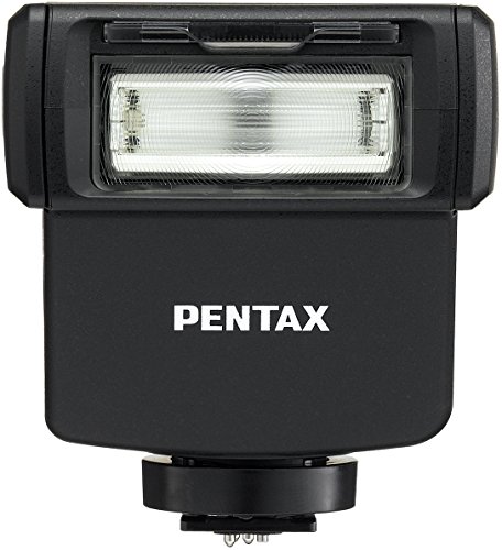 Pentax AF201FG Blitzgerät (Geringe Gehäuseabmessung, Leitzahl 20, staub- und wetterfest, vertikal schwenbarer Reflektor, eingebaute Weitwinkelstreuscheibe) für Pentax K- und Q-System schwarz