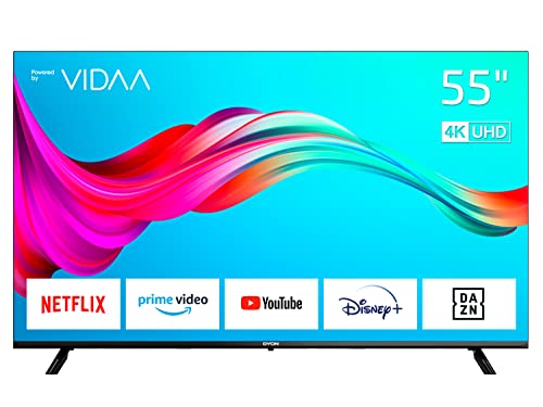 DYON Smart 55 VX 139 cm (55 Zoll) Fernseher (4K UHD Smart TV, HD Triple Tuner (DVB-C/-S2/-T2), App Store, Prime Video, Netflix, YouTube, DAZN, Disney+) [Mod. 2023]