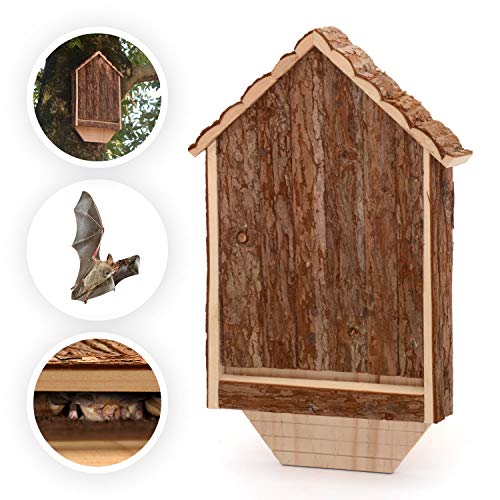 CKB LTD Fledermaus-Haus aus Holz, für den Außenbereich, für den Außenbereich, auch für Überwinterungen, für den Garten, 30,5 x 6,5 x 46,5 cm