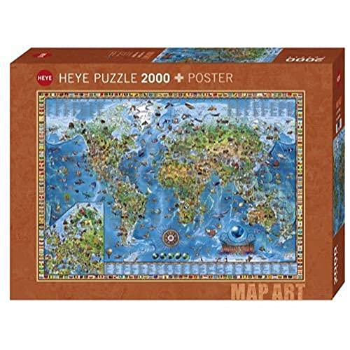HEYE 29846 Amazing World Standart 2000 Teile, Map Art, inkl. Poster, Tan