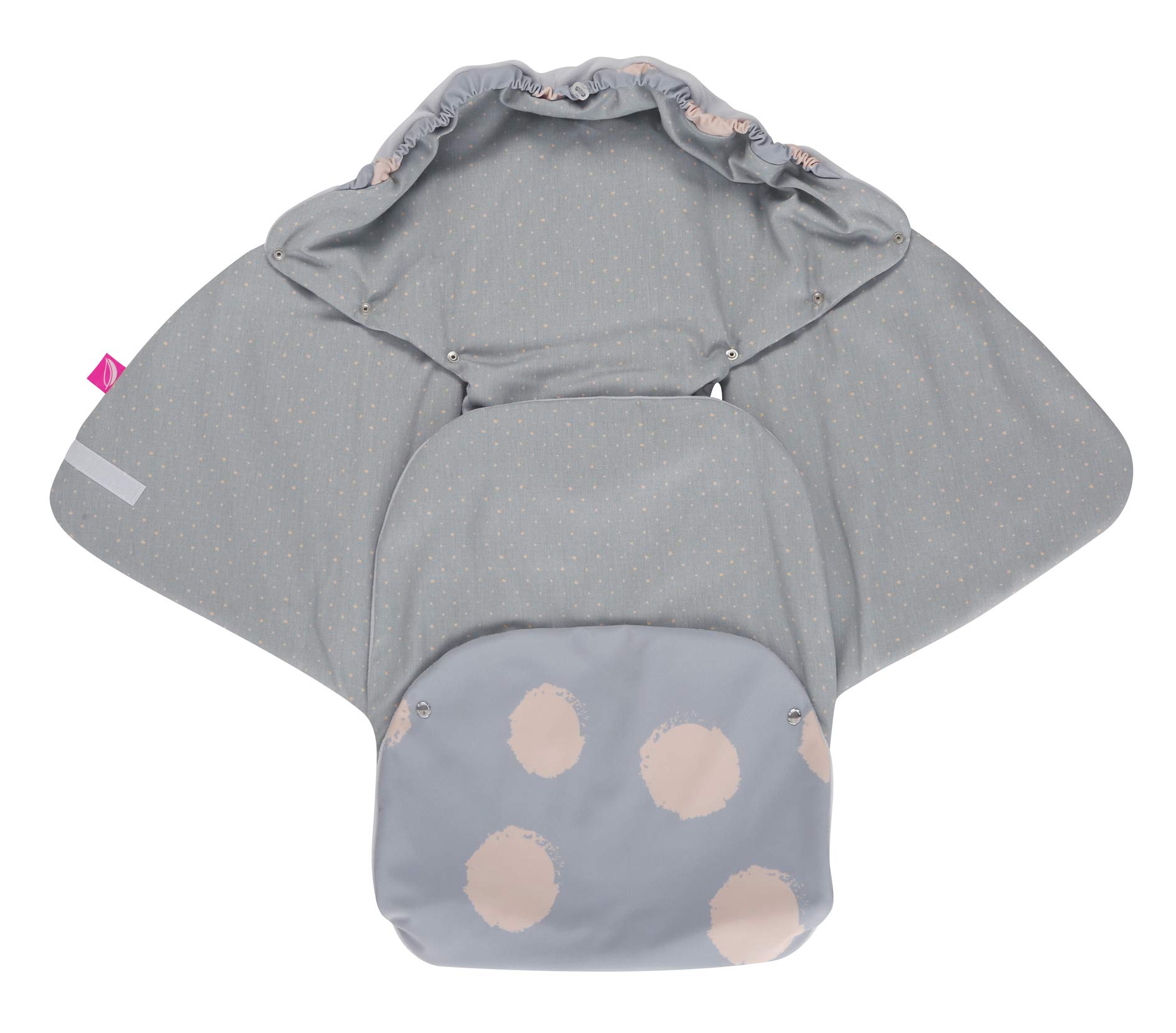 Motherhood Baby Softshell Einschlagdecke für Babyschale, Autositz, Römer und andere Marken, ideal für Kinderwagen, Fahrradanhänger, Buggy - Kleckse apricot