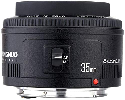 Yongnuo 35 mm F2 Objektiv 1:2 AF/MF Weitwinkel Fixed/Prime Autofokus Objektiv für Canon EF Mount EOS Kamera