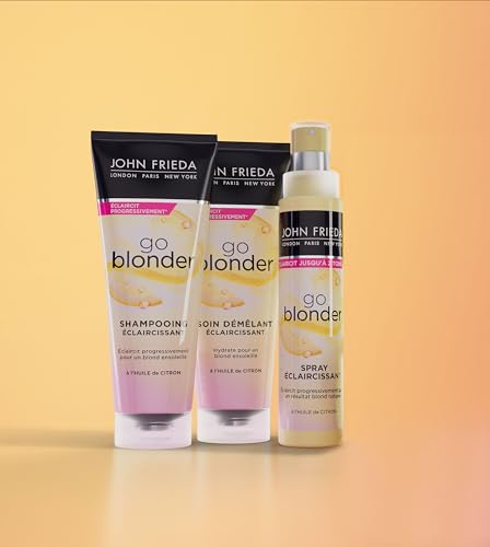 JOHN FRIEDA - Go Blonder Haarroutine Set – Shampoo + Demelant Pflege + Spray – für blondes Haar