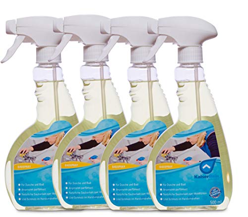 KaiserRein Profi Sanitärreiniger Kalkreiniger 4 x 0,5 L Reiniger Spray reinigt schonend und entfernt Kalk, Schmutz und Fett Badreiniger