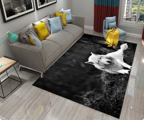 REIPOL Teppich Wolf Muster Home Decor Badezimmer Wohnzimmer rutschfeste Teppiche Teppiche für Küche Fußmatte Schlafzimmer Matte 60x90cm