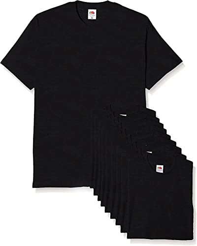 Fruit of the Loom Herren Original T. T-Shirt, Schwarz (Black 36), X-Large (10er Pack)