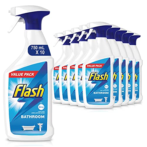 Flash Badezimmer-Reinigungsspray, 750 ml, 10 Stück (Verpackung kann variieren)