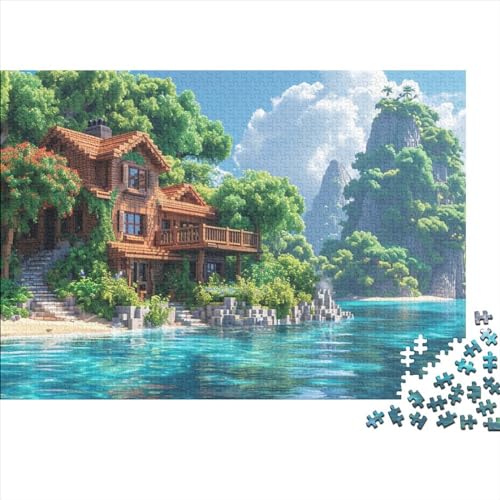 Schönes Haus Puzzle 500 Teile Erwachsener, Zimmer mit Meerblick 500 Puzzleteilige, Bwechslungsreiche Puzzle Erwachsene, Puzzle-Geschenk, Familien-Puzzlespiel 500pcs (52x38cm)