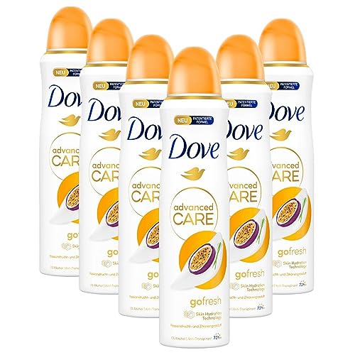 Dove Advanced Care Anti-Transpirant Deo-Spray go fresh Passionsfrucht- und Zitronengrasduft mit Skin Hydration Technology 150 ml 6 Stück