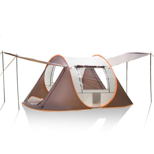 Automatisches Pop-Up-Zelt, Outdoor-Campingzelt für 3–4 Personen mit Netzfenstern, Türen mit Reißverschluss und Tragetasche, tragbares Outdoor-Wanderzelt für Strand, Reisen, Jagd, Angeln Small Khaki
