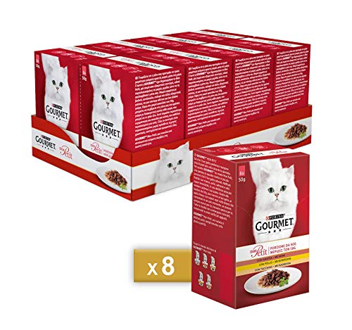 Purina Gourmet Mon Petit Nass-Katze, leckere Wahl mit zartem Fleisch mit Ente, Huhn und Truthahn, 48 Beutel à 50 g (8 Packungen à 6 x 50 g)