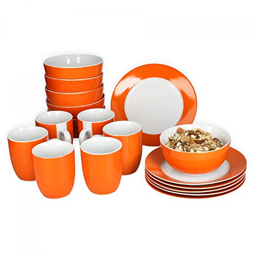 Van Well 18-Piece Breakfast Set For 6 people Vario porcelain series - choice of colours