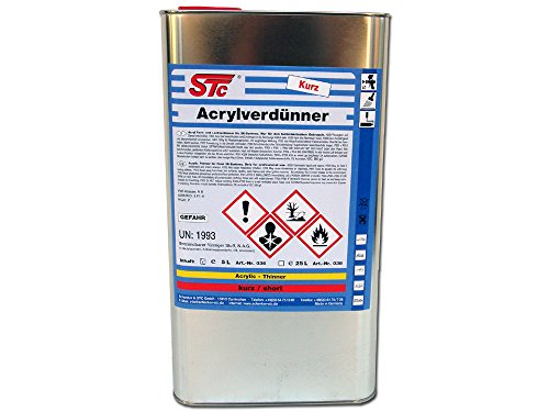 STC 2K Acrylverdünnung kurz 5L Farbverdünner Lackverdünner 2K Acryl Verdünnung Acrylverdünner lösemittelhaltig (5L Kanister)