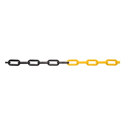 Absperrkette Warnkette Kunststoffkette 8mm schwarz gelb 10m/20m/30m/40m/50m (10, Meter lang) (50, Meter lang)