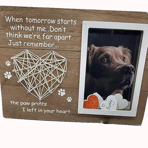 WENJING Andenkrahmen für Haustiere Katze & Hund Keepsake Bilderrahmen Pet Memorial Frame Ornament aus Holz EIN Geschenk für Ihr geliebtes Haustier