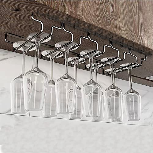 YQJY Weinglashalter Hängender Glashalter Für Die Küchenorganisation - Einfache Unterschrank Montage Für Ihre Bar Zuhause Gläser Und Becherhalter Für Weingläser Und Andere Stielgläser