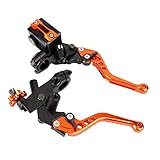 1 Paar Motorrad Brems- und Kupplungshebel Motorrad Bremse Kupplung Motorrad Bremse Kupplungszylinder Kupplungs & Bremshebelsatz für die meisten Motorräder mit 22 mm (7/8 Zoll) Lenker(Orange)