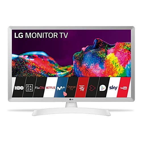 LG 24TN510S- WZ 60 cm (24 Zoll) Smart TV Monitor mit HD LED Display (1366 x 768, 16:9, DVB-T2/C/S2, WiFi, Miracast, 10 W, 2 x HDMI 1.4, 1 x USB 2.0, optisch, LAN RJ45, VESA 75 x 75) weiß