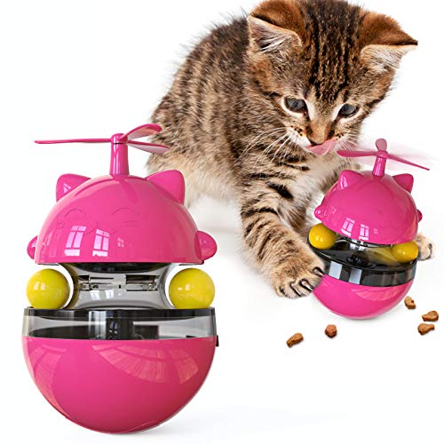 NW Whirlwind Fortune Katzenspielzeug Leckage Spielzeug Katzenspielzeug Training Beweglichkeit Verbesserung der IQ Lebensmitteldosierung Funktion Halten Sie sich in Gute Gesundheit Linderung Angst Haustier Produkt Haustier Spielzeug (Karmine)