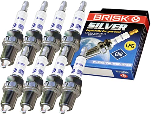 BRISK Silver DR15YS 1334 Zündkerzen Benzin LPG GPL CNG Autogas, 8 Stück