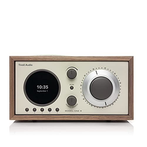 Tivoli Audio Model One+ FM/DAB+ Radio mit Bluetooth und Fernbedienung, Walnuss/beige