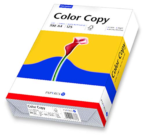 Papyrus 88007902 Drucker-/Kopierpapier, Farblaserpapier ColorCopy 300 g/m², A4, 125 Blatt, hochweiß, Hochglatt
