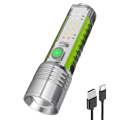 WINDFIRE Taschenlampe LED Wiederaufladbare USB, Leistungsstarke Taschenlampe 10000 Lumen Super Helle 30W LED, Zoomable, 8-Modi, IP65 Wasserdicht, Tragbare Notfall-Taschenlampe für Camping, Wandern