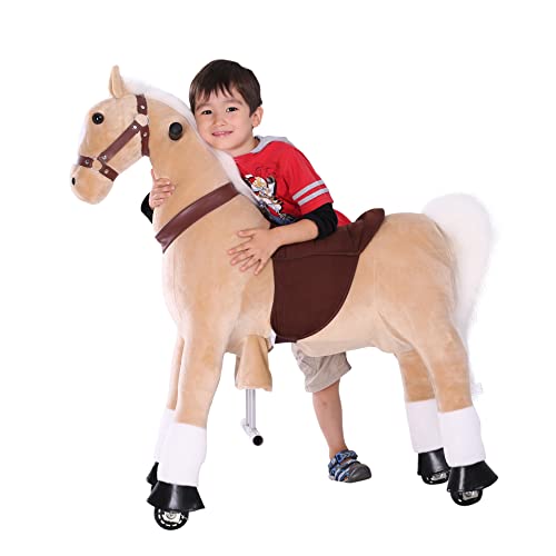 Sweety Toys 14255 Reittier Gross Pferd Vanilla auf Rollen für 4 bis 9 Jahre -Riding Animal