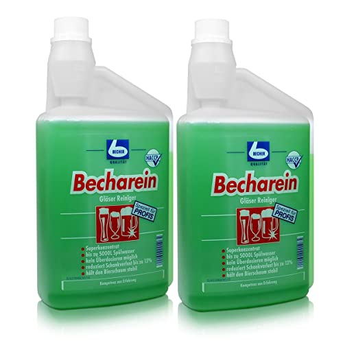 2x Dr. Becher Becharein Gläser Reiniger Dosierkammerflasche 1 Liter