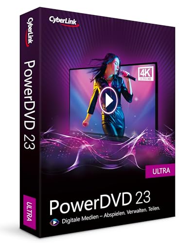 CyberLink PowerDVD 23 Ultra | Preisgekrönter Media Player für Blu-ray-/DVD-Disc und professionelle Medienwiedergabe und -verwaltung | Wiedergabe praktisch aller Dateiformate | Windows 10/11 [Box]