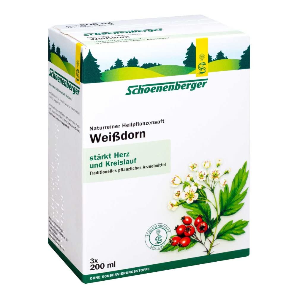 Schoenenberger Weissdorn Saft Heilfplanzensäfte 3X200 ml